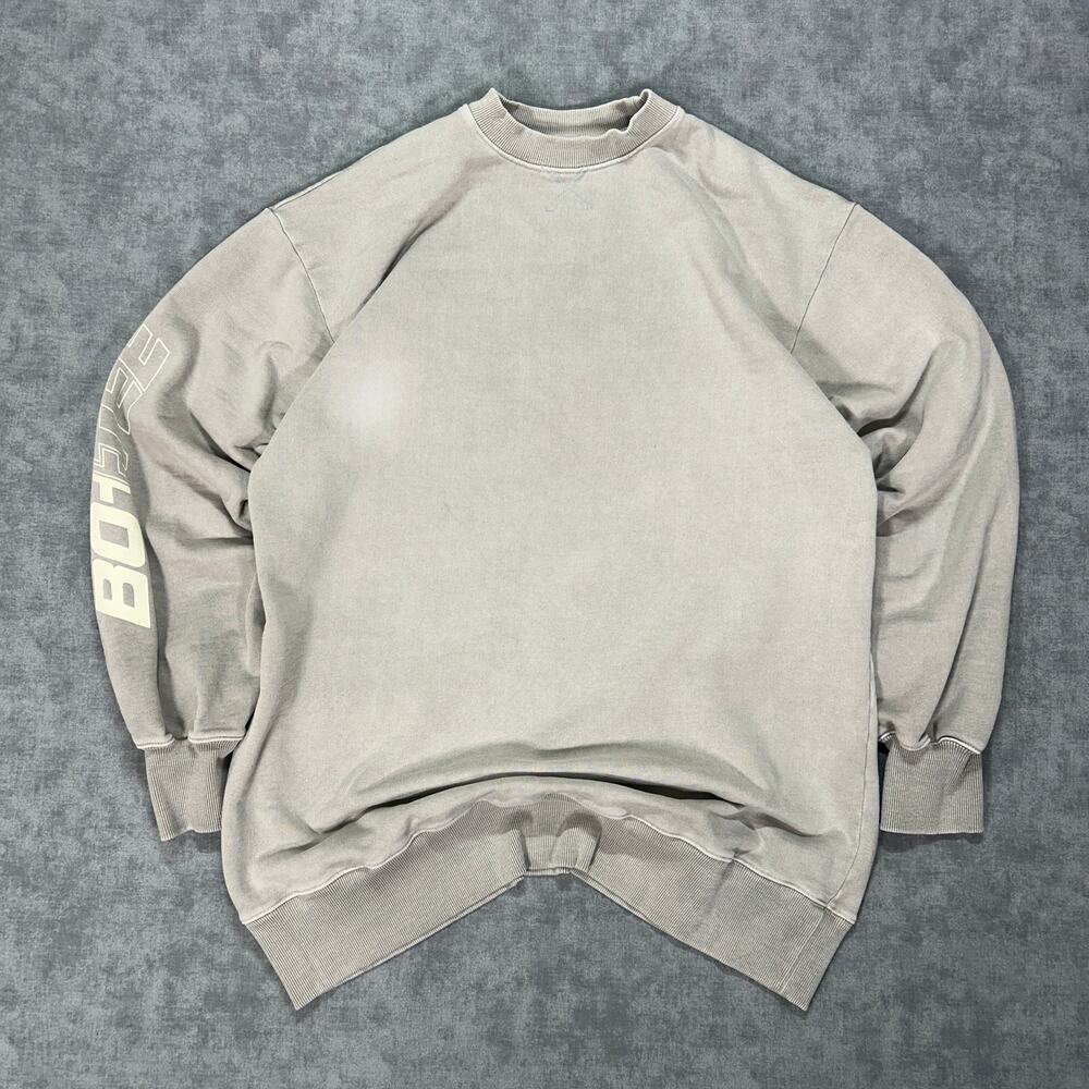 BO+TEE Grey Wash Oversized Crewneck Sweatshirt Womens Medium